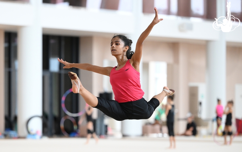 Gymnast Avani Nitesh Kadam during a training session