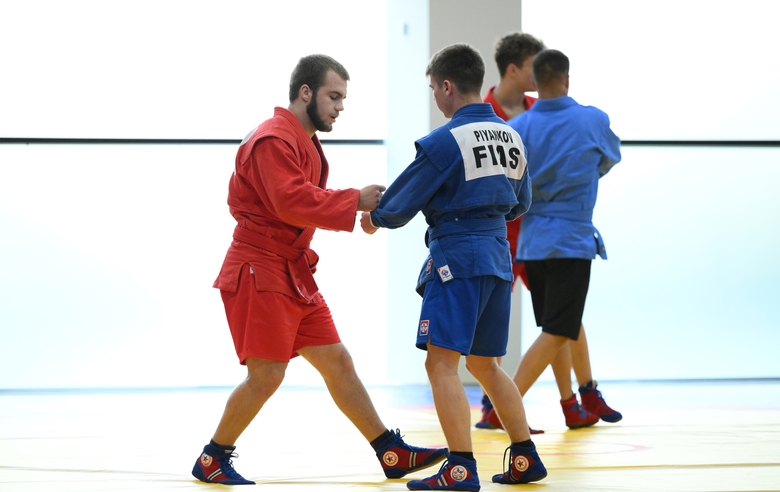 Participants of the training camp during training at the Martial Arts Academy