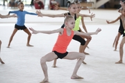 Gymnasts during choreography at the training camp