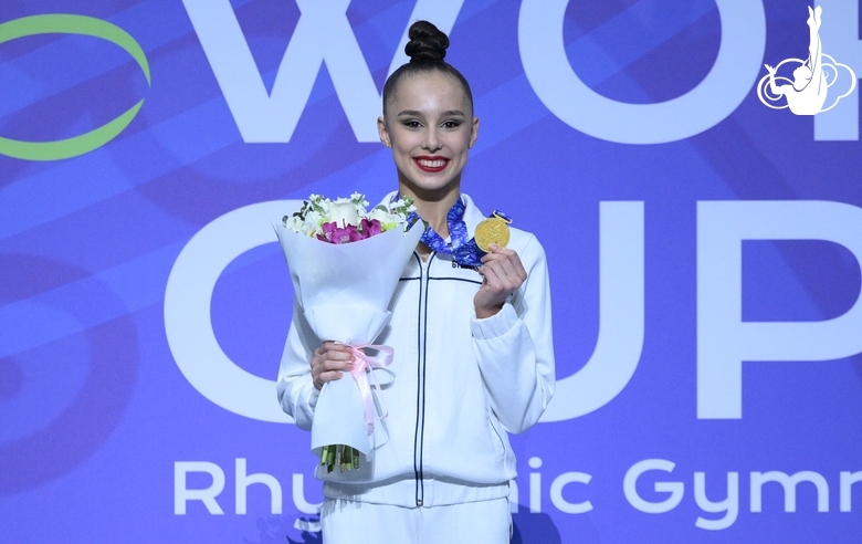 Mariia Borisova during the award ceremony