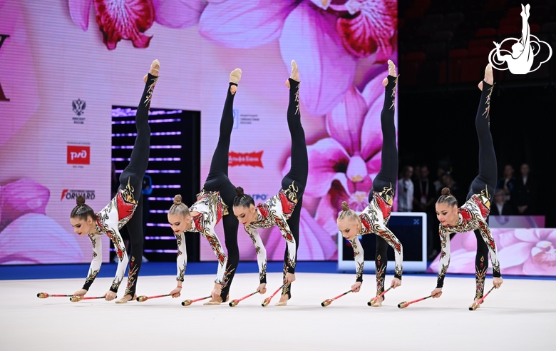 Academy group team gymnasts during their clubs routine