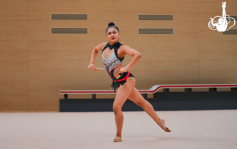 Gymnast Kimaya Karle during a control training session