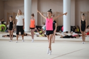 Gymnasts during practice at the training camp in the Academy