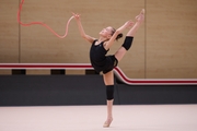 Sabina Samatova during an exercise with a jump rope