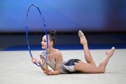 Mariia Borisova during the hoop exercise