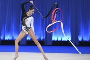 Alina Harnasko during an exercise with a ribbon