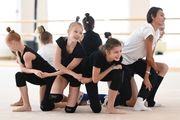 Choreographer Ekaterina Belova and Academy students during choreography