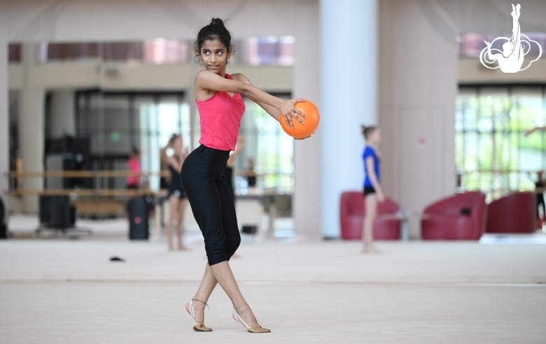 Gymnast Avani Nitesh Kadam during training