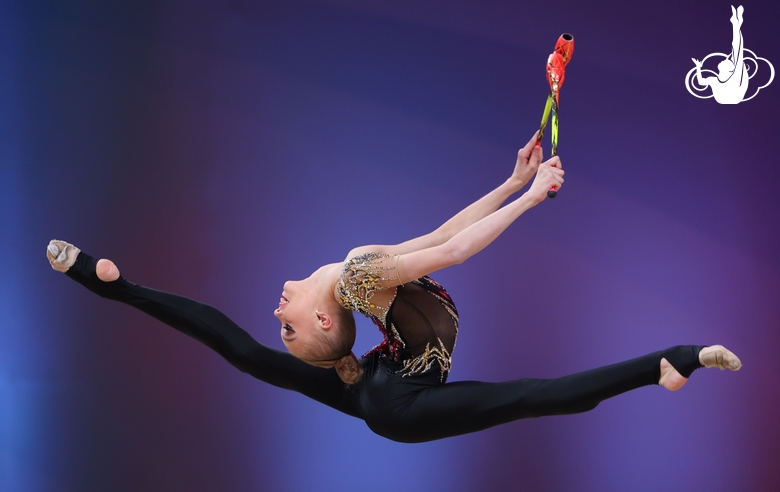 Elizaveta Geraskina during the clubs exercise