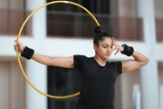 Gymnast Kimaya Karle during training at the Academy