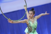 Manuela Gallego Henao during an exercise with a hoop