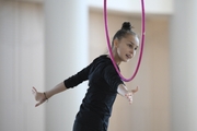 Mariia Borisova during an exercise with a hoop