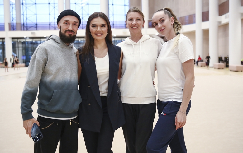 Olympic champion Alina Kabaeva with Sky Grace Academy coaches and choreographers