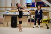 Olympic champion Alina Kabaeva and Diana Sobyanina during a training session at the Academy