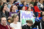 Spectators watch gymnasts perform