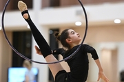 Anna Vakulenko during an exercise with a hoop