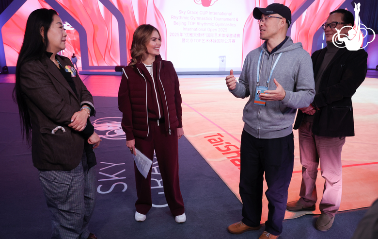 November 11, 2025. Olympic champion Alina Kabaeva and Chinese specialists before the start of the Sky Grace Cup International Tournament and Beijing Top Open 2025
