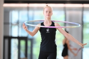 Olga Chernykh during an exercise with a hoop