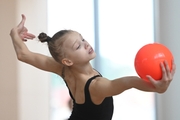 Kristina Voitenko during an exercise with a ball