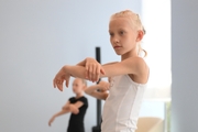 A gymnast during a dance class at the training camp in the Academy