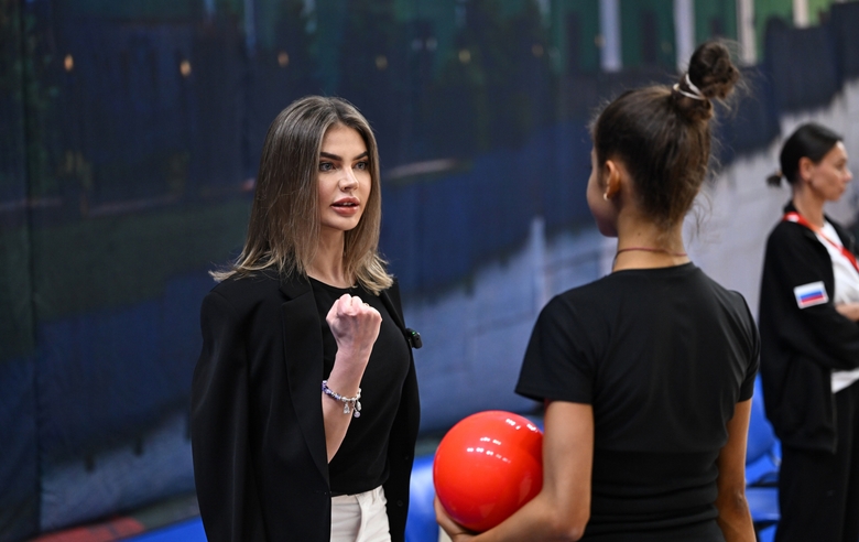 20 June 2024. Olympic champion Alina Kabaeva and Karolina Tarasova before BRICS Games