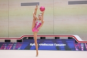 Gymnast  during an exercise with a ball