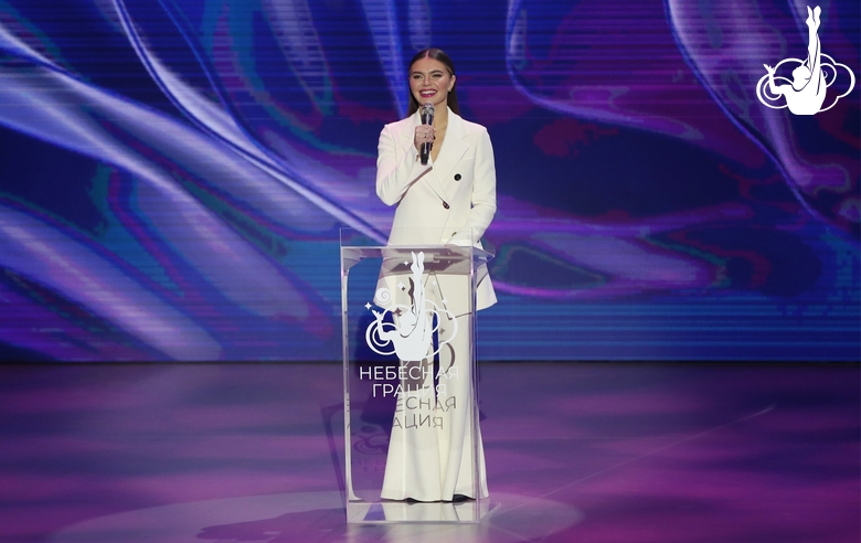 Olympic champion Alina Kabaeva at the Sky Grace international rhythmic gymnastics tournament