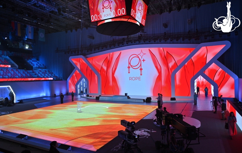 The Shougang Arena before the start of the Sky Grace Cup International Tournament and Beijing Top Open 2025