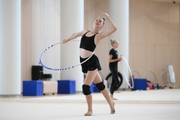 A gymnast during practice at the training camp in the Academy
