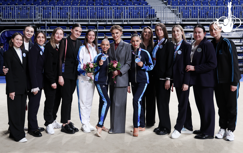 March 15, 2026. The Olympic champion with the Academy team Kyrgyzstan at the international Alina Kabaeva Grand Prix Champions Cup tournament in St. Petersburg