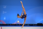 Anastasia Vlasenko during an exercise with a ball