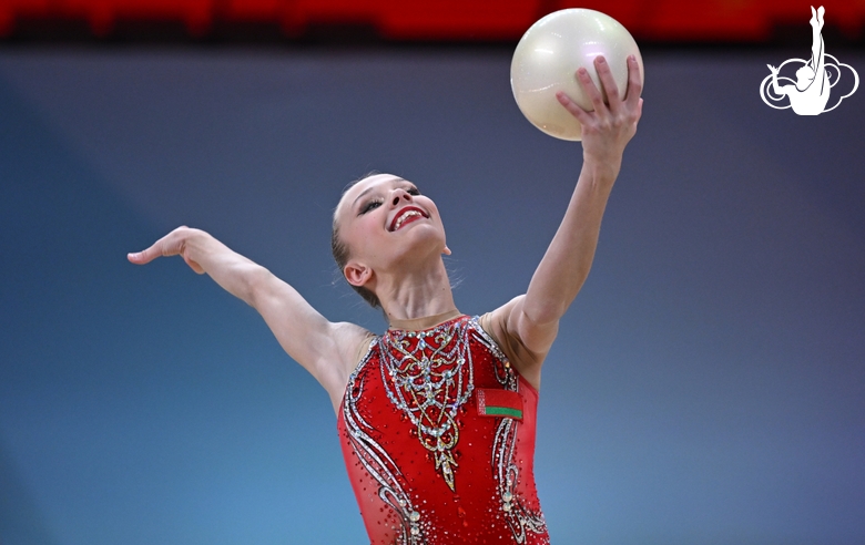 Ksenia Evdokimova during the ball exercise