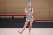 Young gymnast during the workout