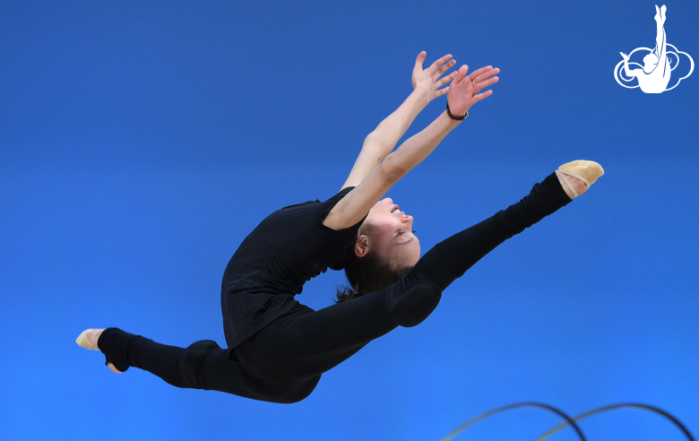 Arina Kovshova during podium training