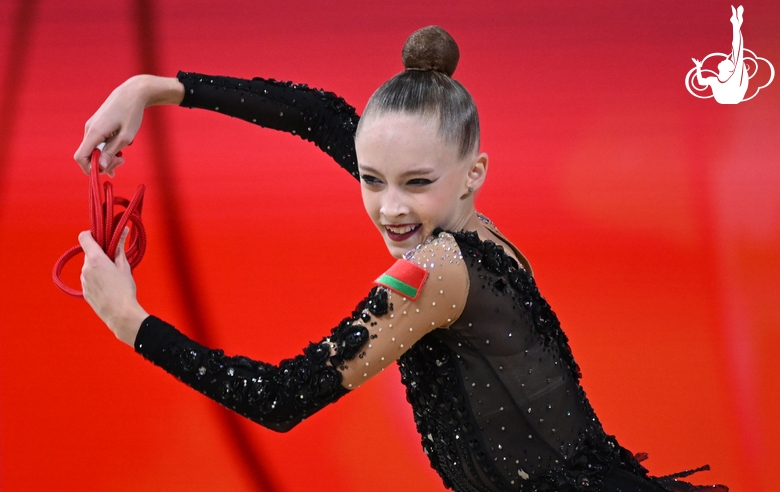 Ksenia Bondarenko during the rope exercise