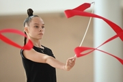 Gymnast from Belgorod  during an exercise with a ribbon