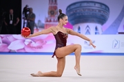 Milena Shchenyatskaya during an exercise with a ball
