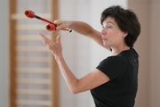 Choreographer Irina Zenovka during the training session in the Academy