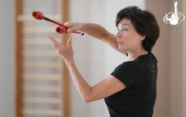 Choreographer Irina Zenovka during the training session in the Academy