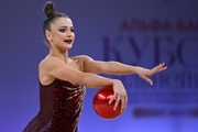 Milena Shchenyatskaya during an exercise with a ball