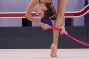 Karolina Tarasova during exercises with a jump rope at the control training session