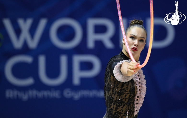 Hanna Panna Wiesner during an exercise with hoop