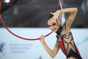 Anna Vakulenko during exercise with hoop