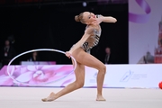 Sofia Lantsova during an exercise with a hoop