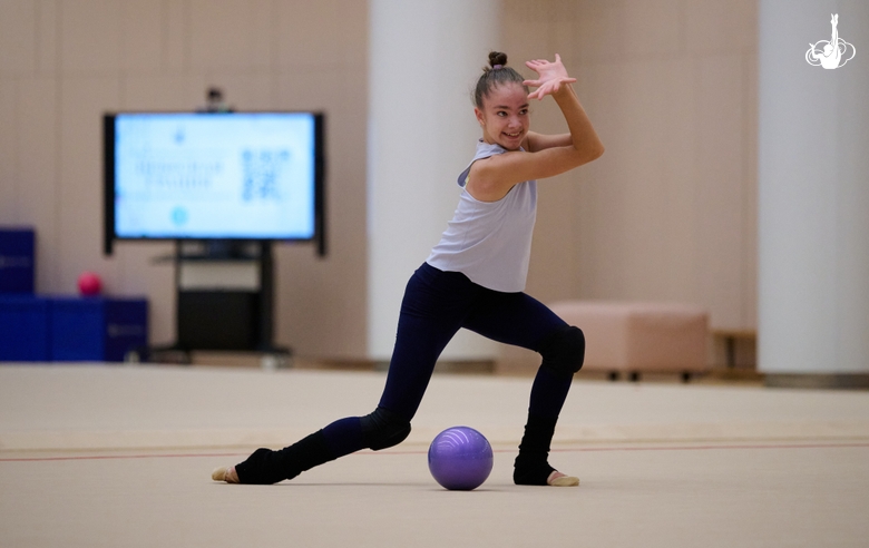 Ksenia Savinova during a training session at the Academy