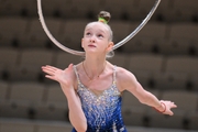 Lada Yakovleva during the hoop exercise at a control training session