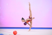 Sofia Ilteryakova during an exercise with a ball