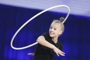 Kristina Voitenko during an exercise with a hoop at floor testing