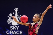 Ksenia Savinova  during an exercise with a ball