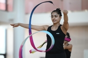 Gymnast Kimaya Karle during training at the Academy
